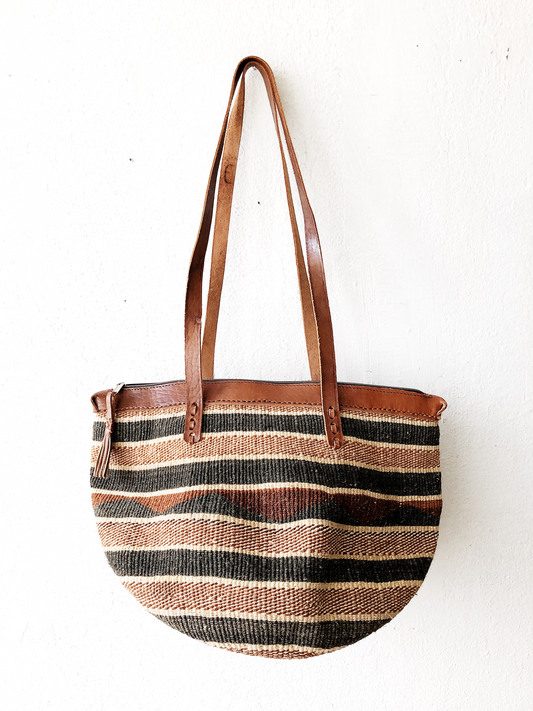 Vintage Woven Sisal Tote Bag