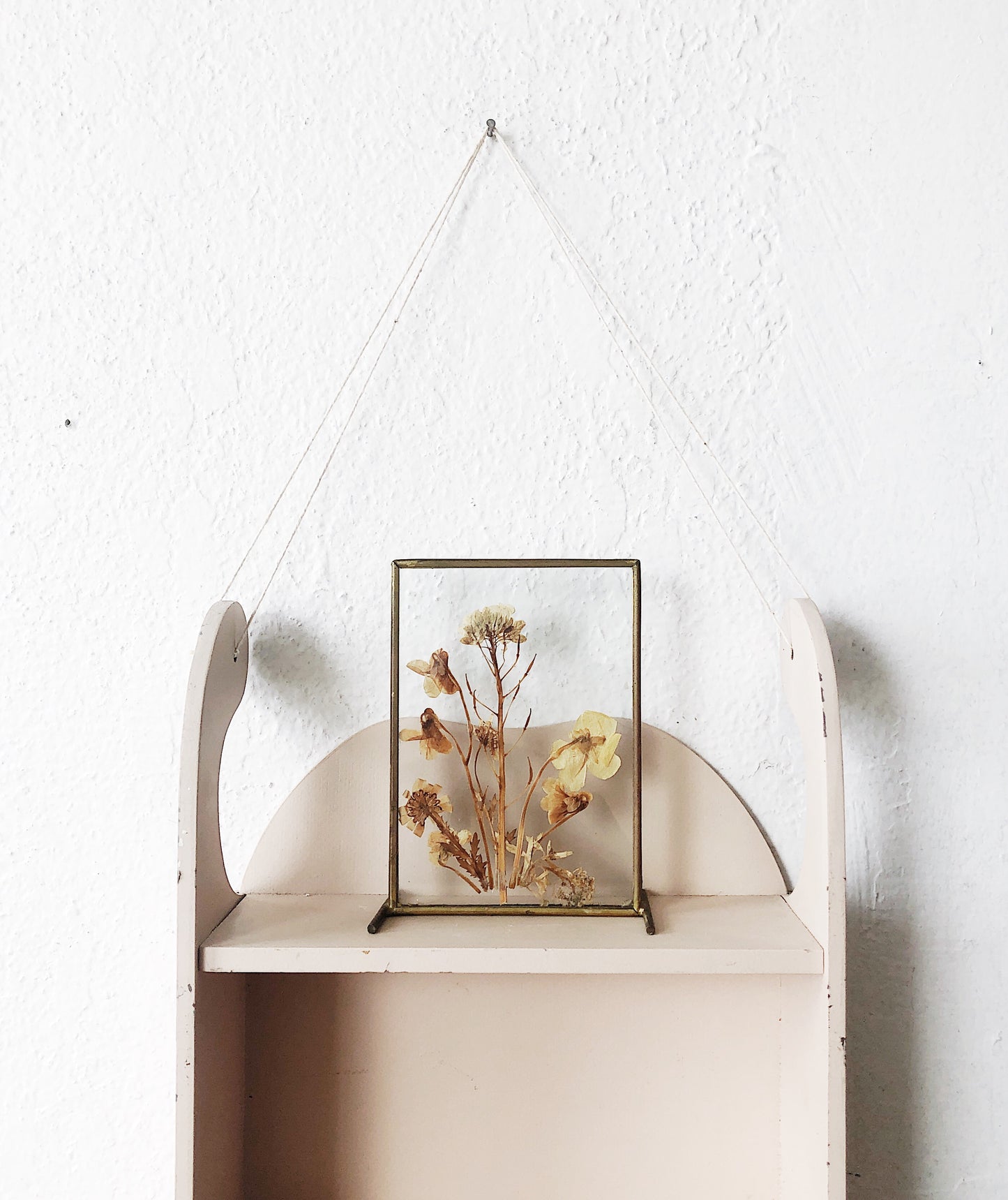 Vintage Pressed Flowers in Brass