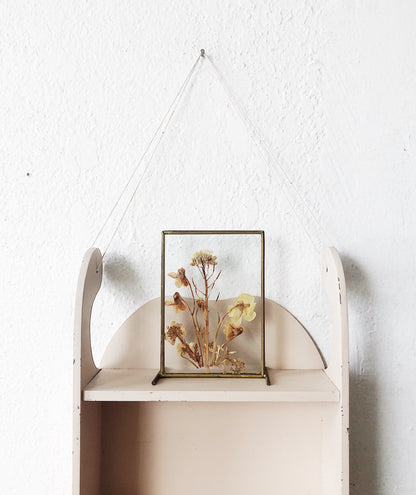 Vintage Pressed Flowers in Brass