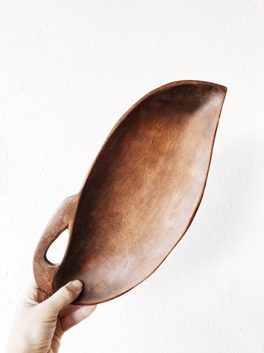 Vintage Teak Leaf Tray