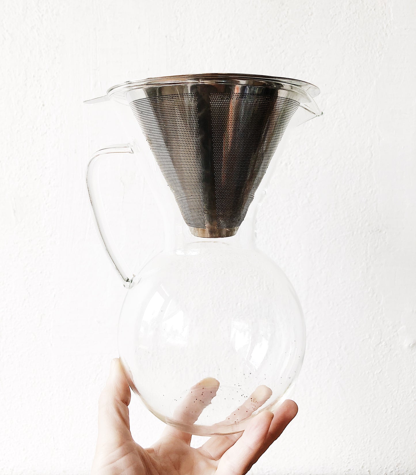 Blown Glass Coffee Maker with Filter and Stand
