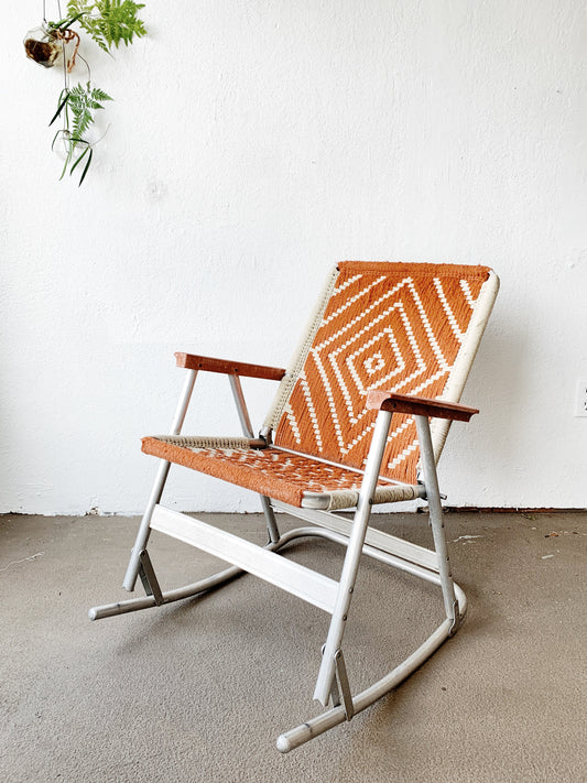 Vintage Aluminum Macrame Rocker