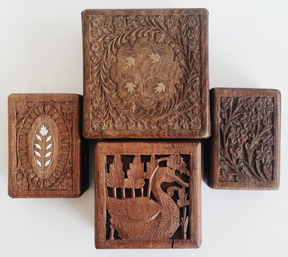 Vintage Carved Wood Box