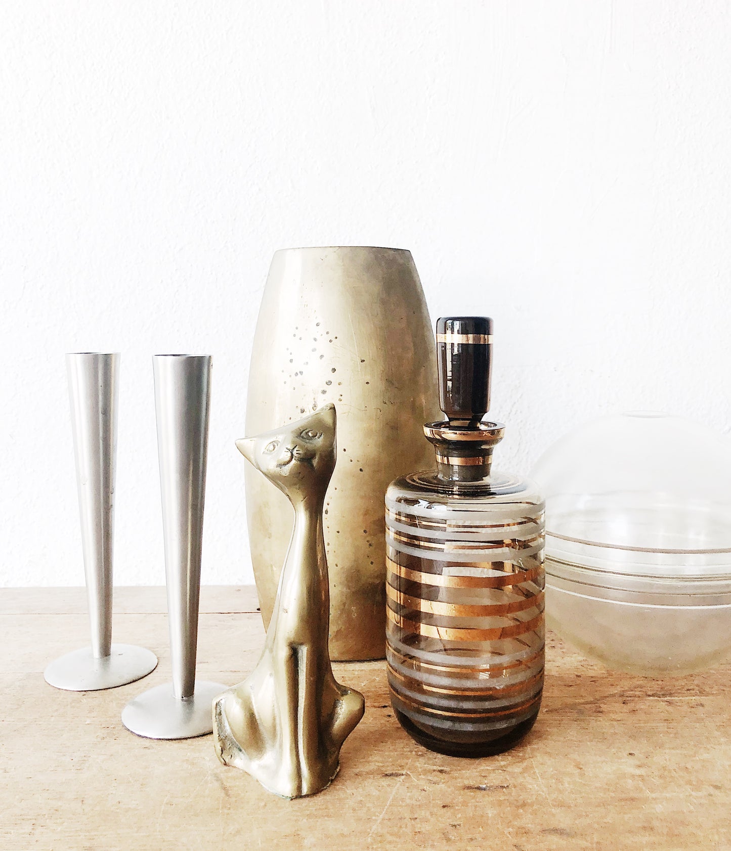Modernist Pewter Candleholders