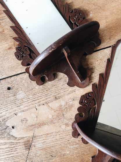 Antique Mirrored Display Shelf