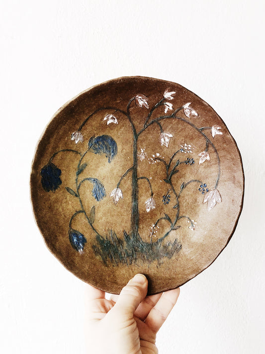 Vintage Painted Clay Plate