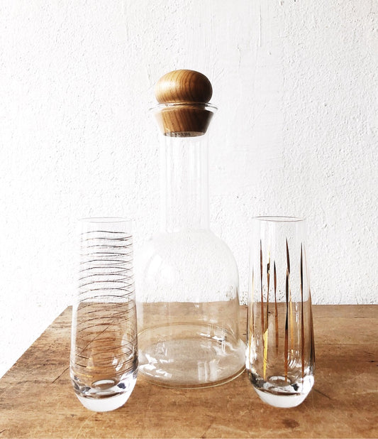 Vintage Dansk Decanter and Glasses