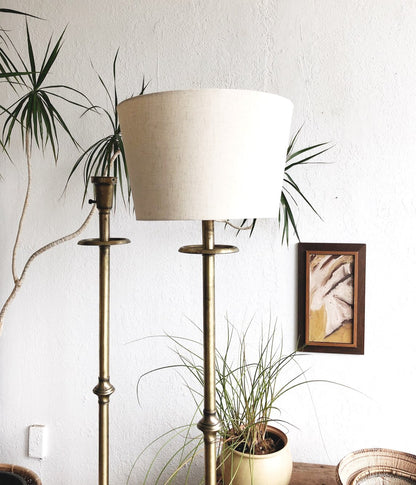 Vintage Brass Candlestick Lamp