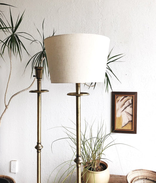 Vintage Brass Candlestick Lamp