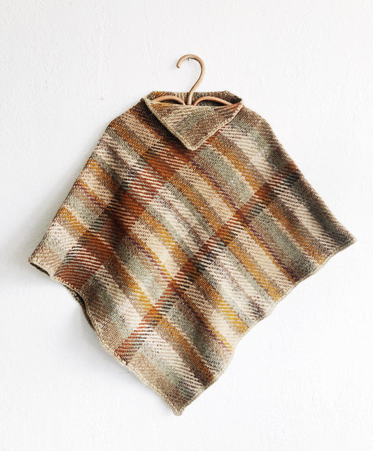 Vintage Plaid Wool Poncho