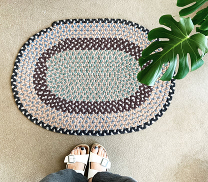 Vintage Braided Cotton Rag Rug