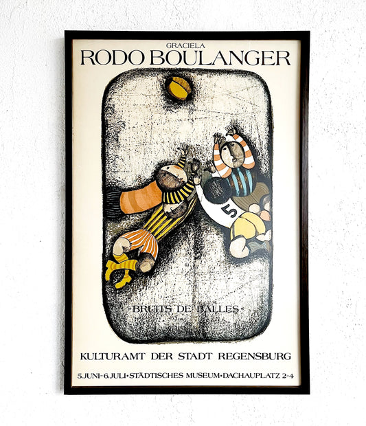 Vintage Framed Graciela Boulanger ‘Bruits de Balles’ Litho