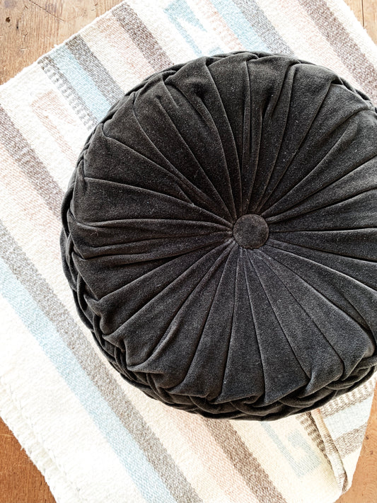 Vintage Black Velvet Cushion