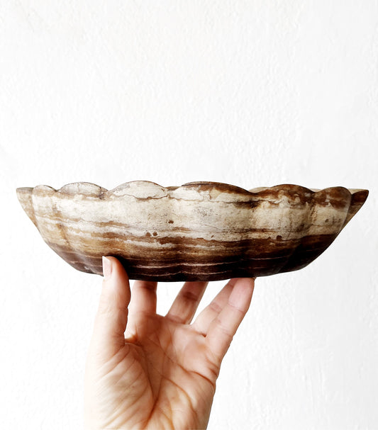 Scalloped Edge Wood Bowl