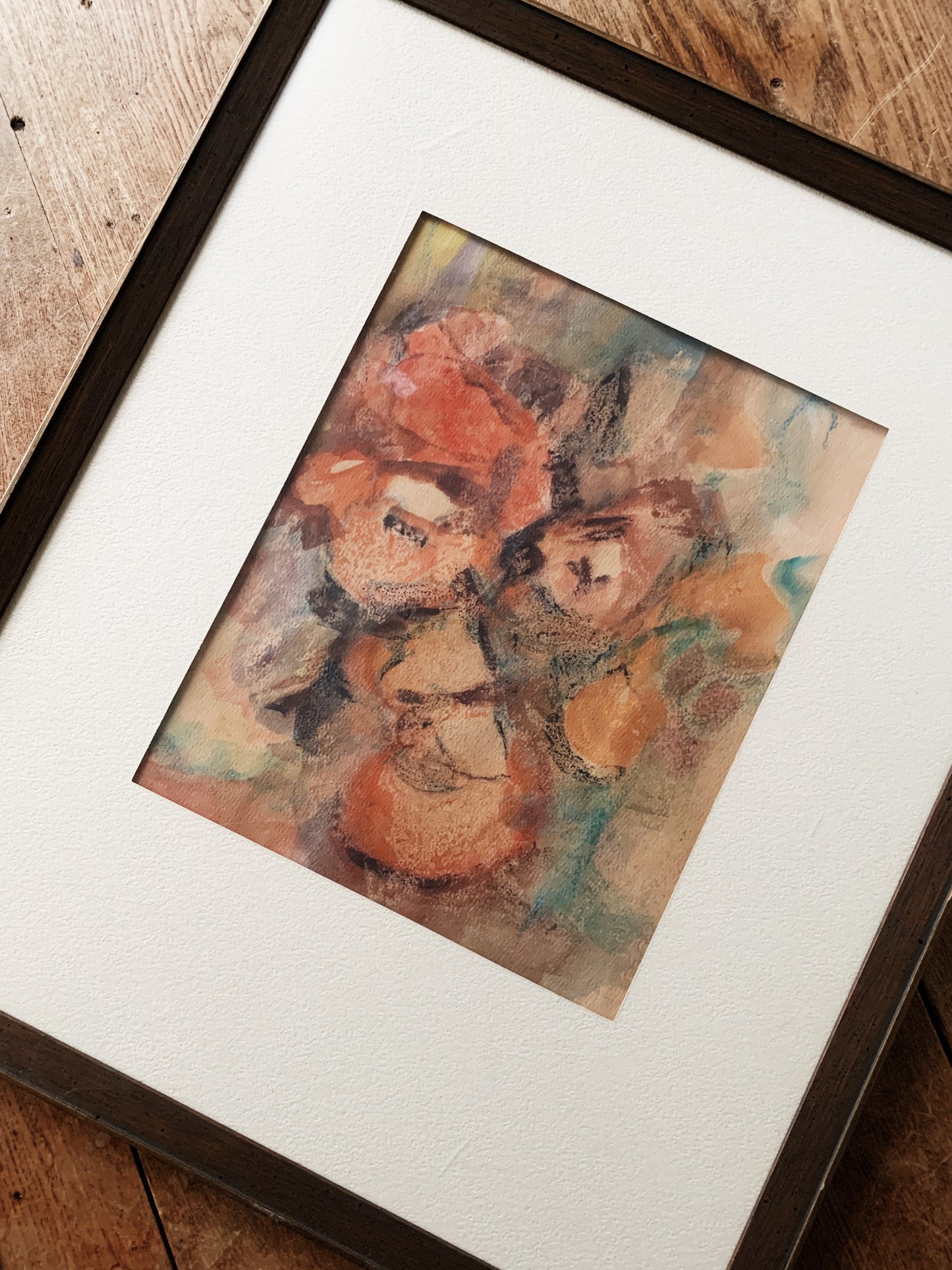 Vintage Original Abstract Pastel Drawing