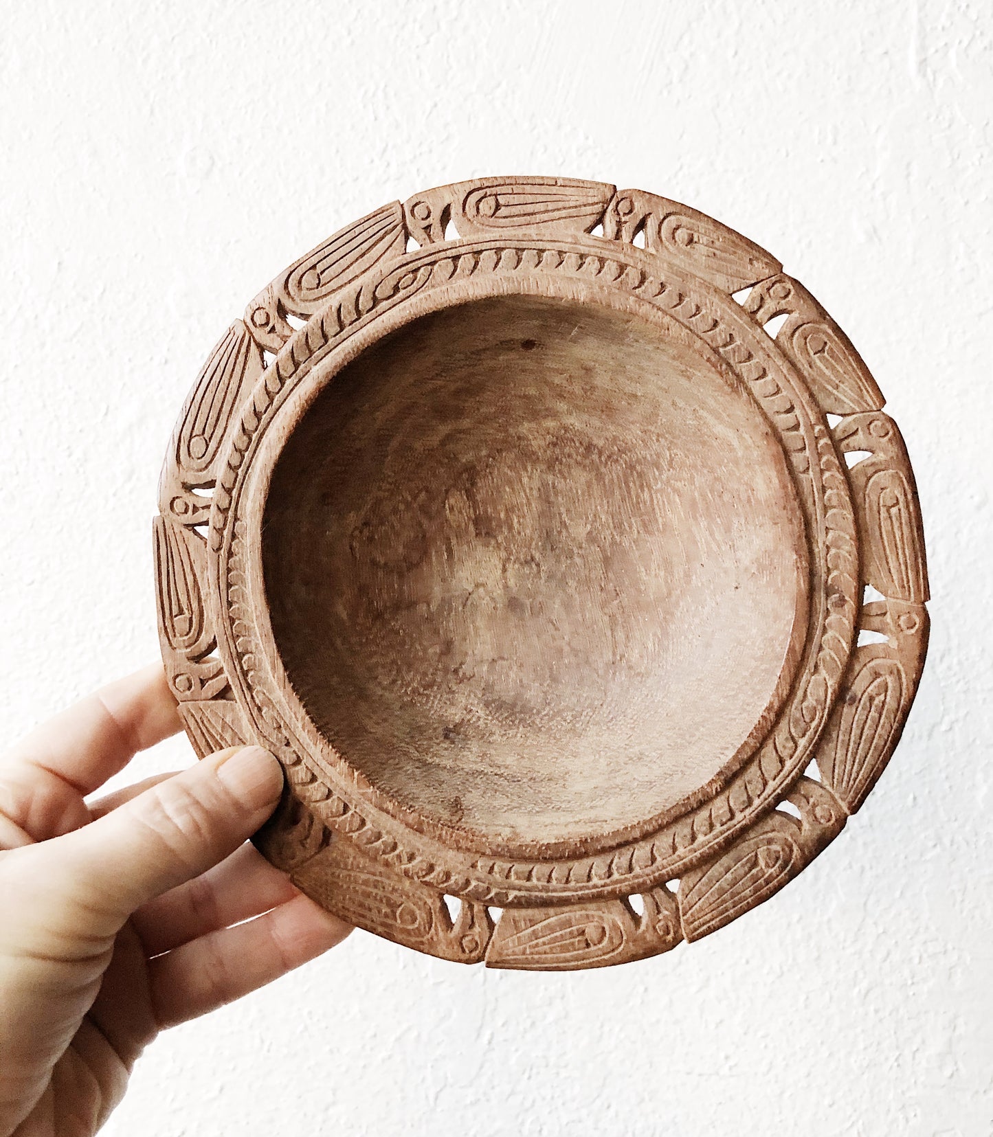 Old Carved Wood Bowl
