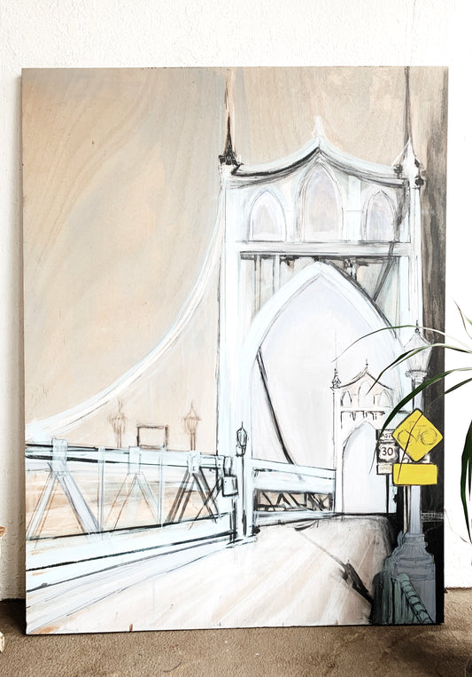 Large St John’s Bridge Painting on Wood