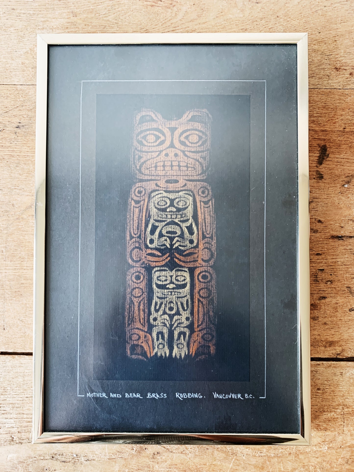 Mother and Bear Original Brass Rubbing