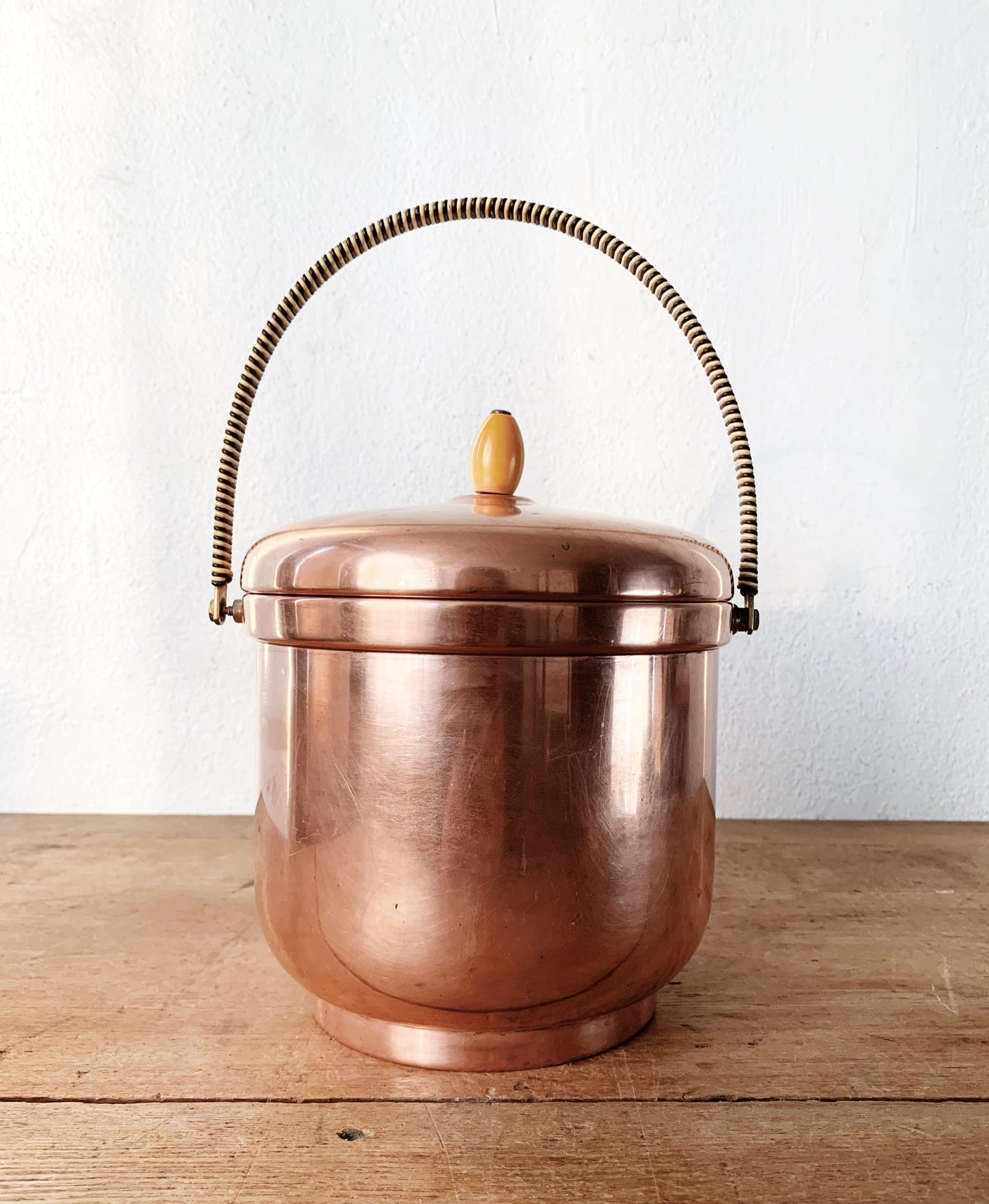 Mid Century Insulated Copper Ice Bucket