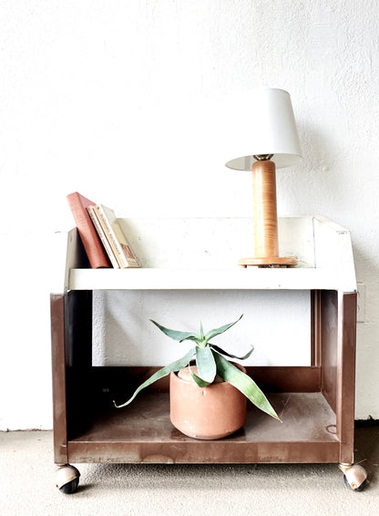 Mid Century Metal Rolling Shelf