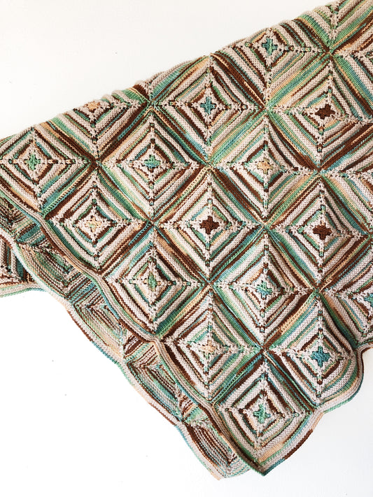 Vintage Optic Afghan Blanket