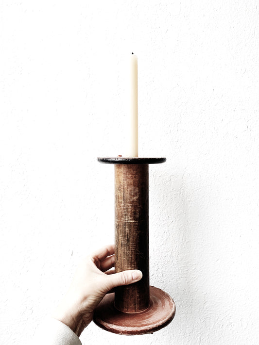 Large Vintage Wood Spool Candle Holder / Plant Stand