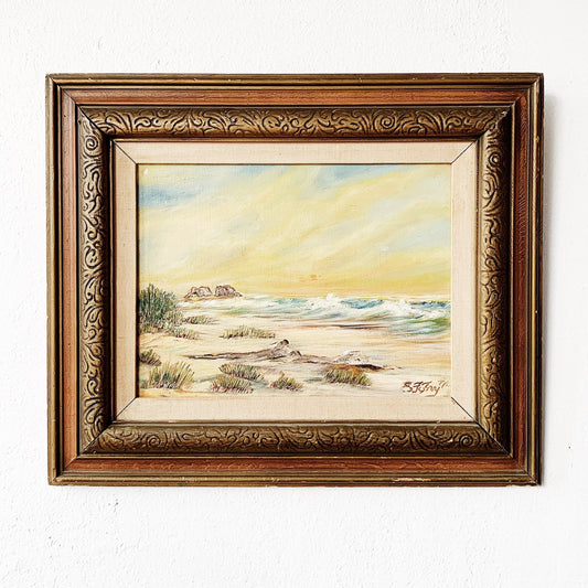 Vintage Framed Seascape Painting