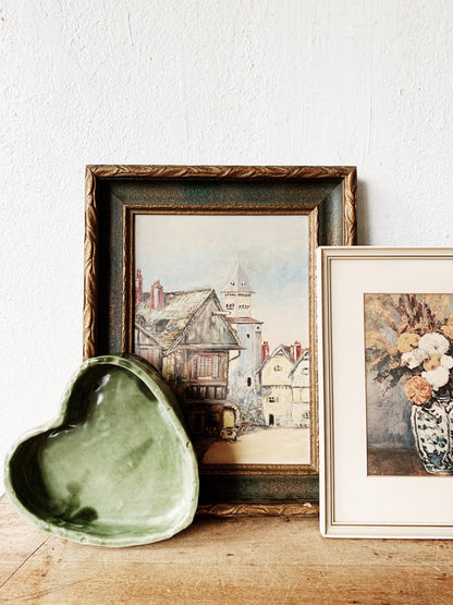 Antique Framed Village Painting