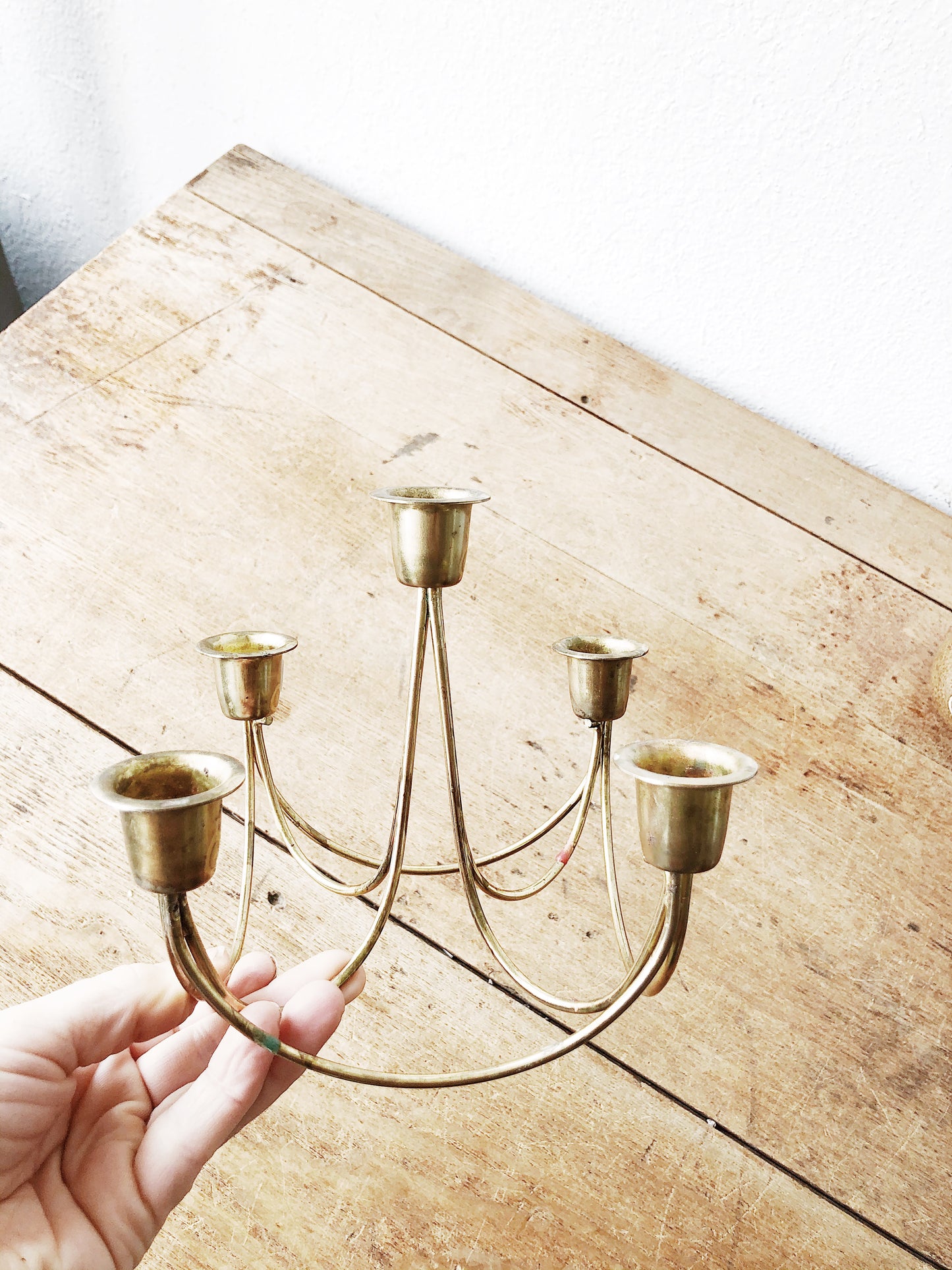 Vintage Mid Century Brass Candelabra