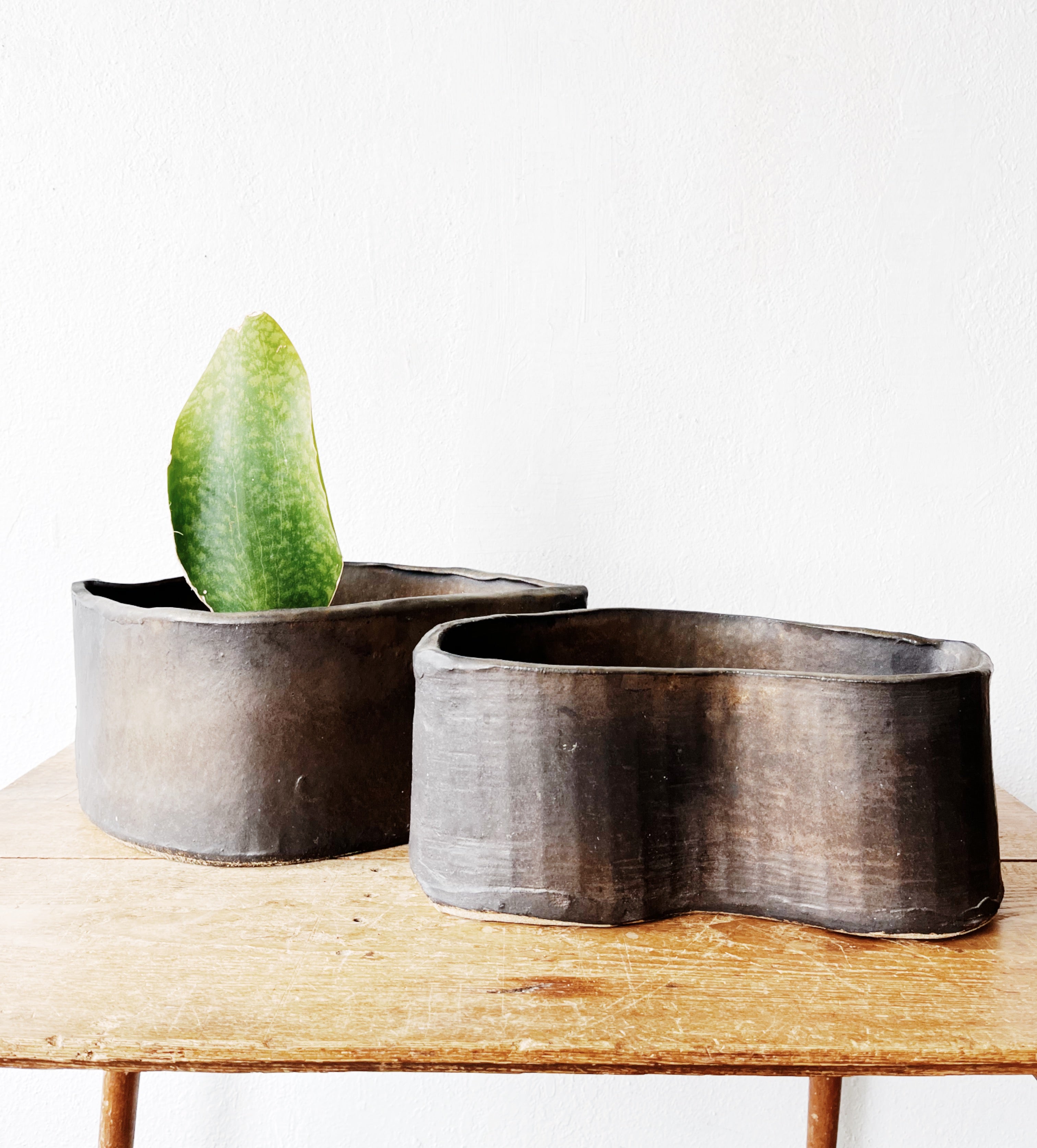 Handmade Raku Planter