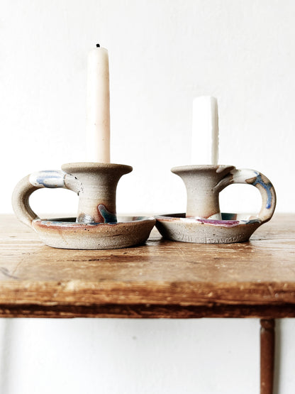White Salmon Pottery Candle Holders