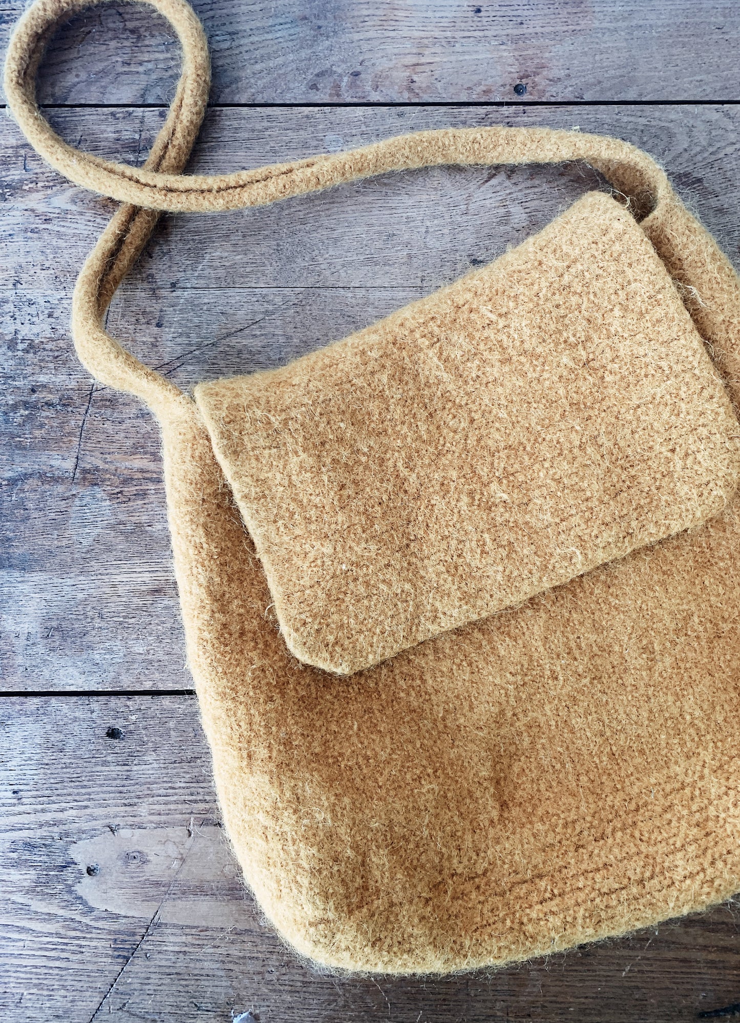 Handknit Wool Felted Bag