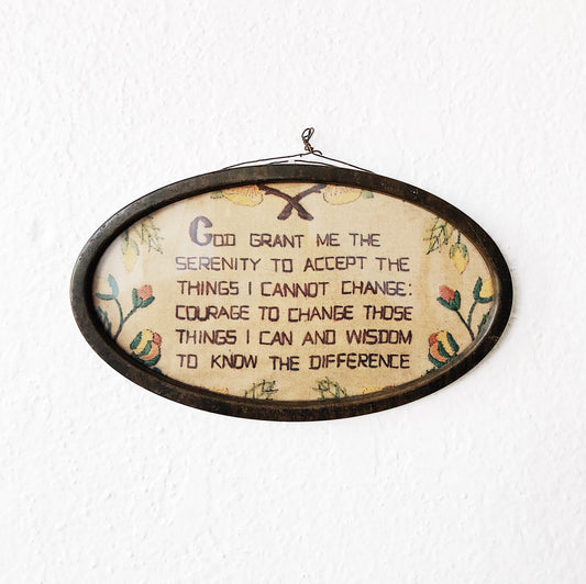 Vintage Framed Serenity Prayer Litho