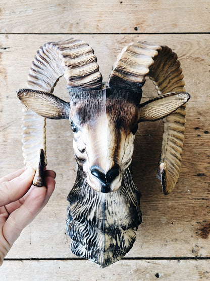 Vintage Resin Ram’s Head