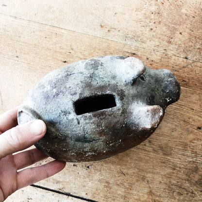 Vintage Primitive Clay Piggy Bank