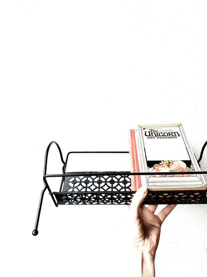 Mid Century Metal Book Rack
