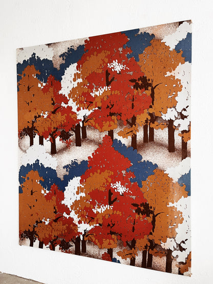 Vintage Textile Art Panel
