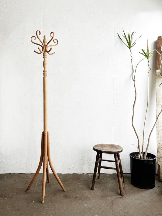 Vintage Natural Wood Hall Tree