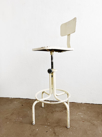 Mid Century Industrial Adjustable Stool