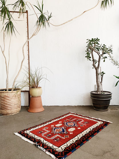 Vintage Plush Wool Hand Knotted Rug
