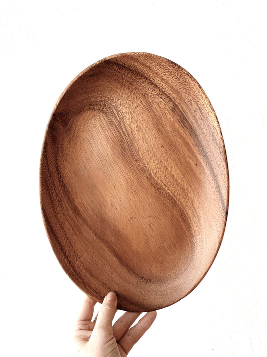 Mid Century Oval Wood Plates