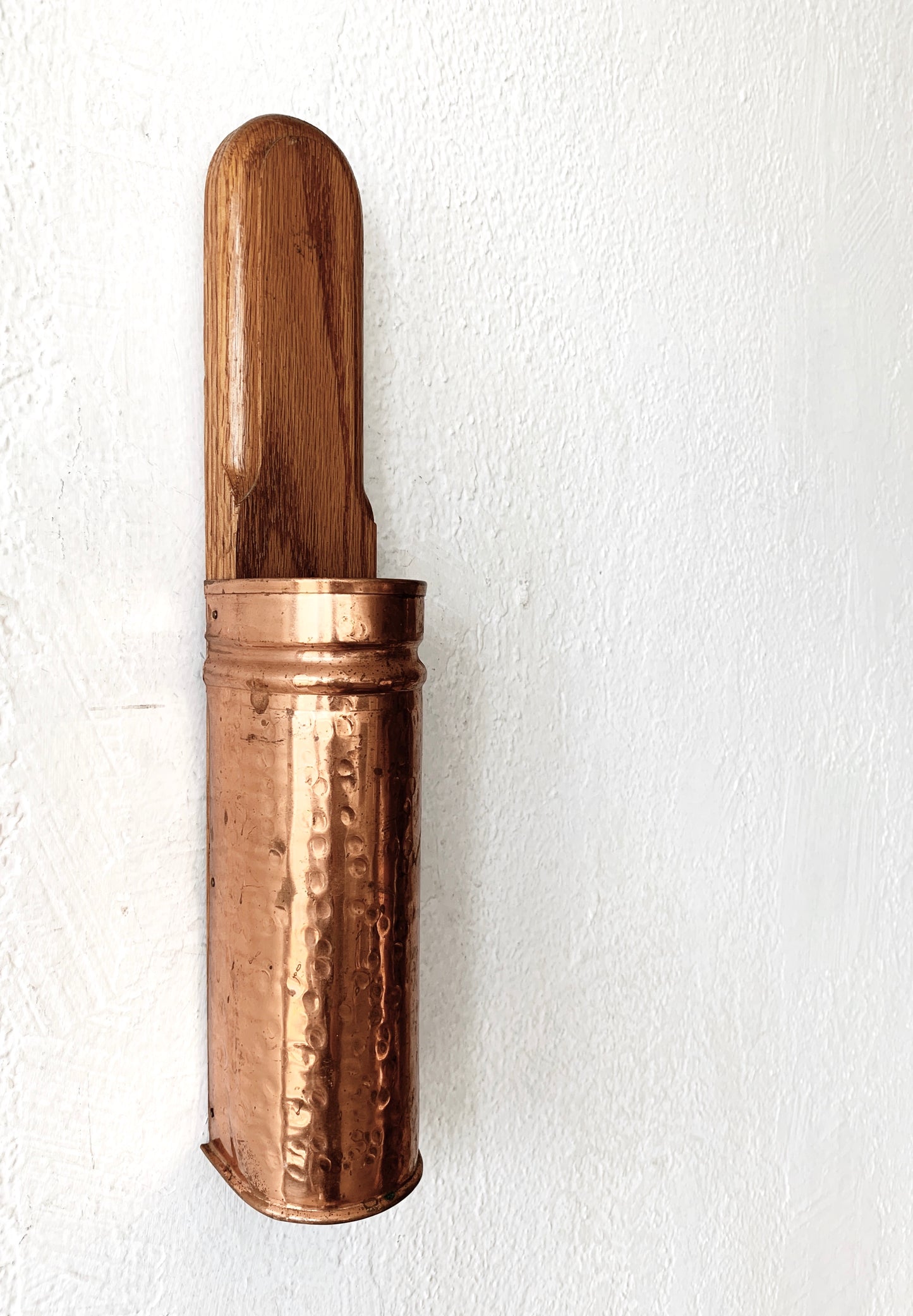 Copper and Wood Matchstick Holder with Matches
