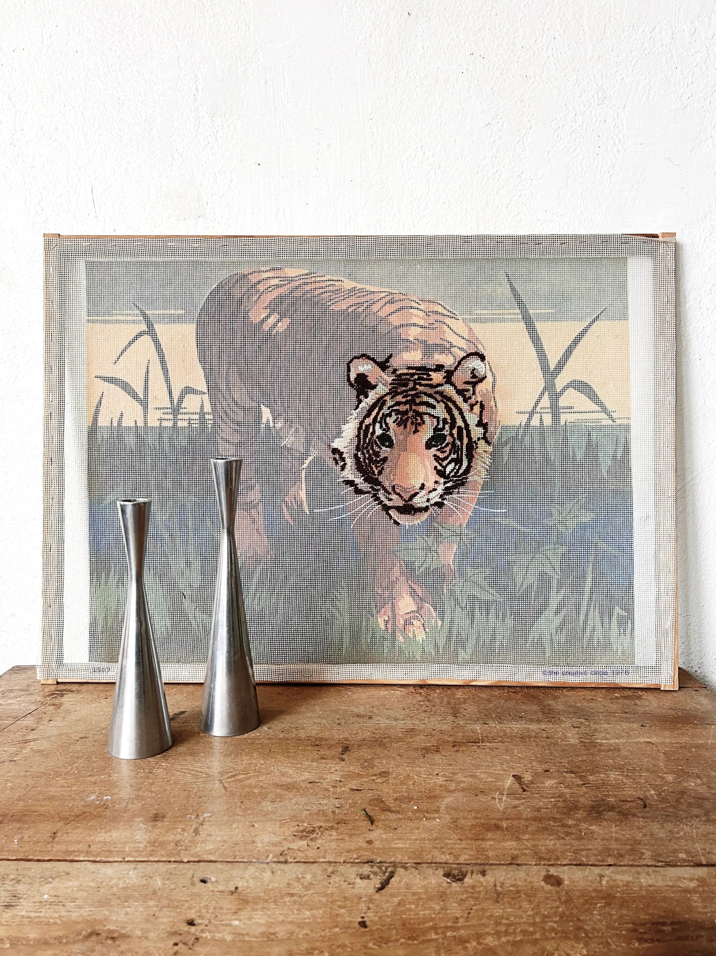 Vintage Tiger Needlepoint
