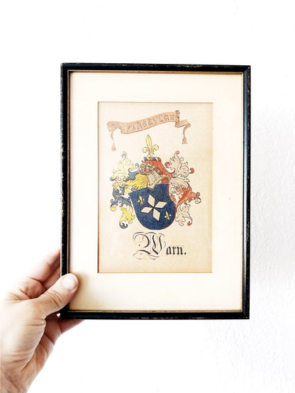 Vintage Crest Painting - Persevere