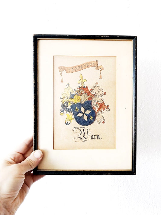 Vintage Crest Painting - Persevere
