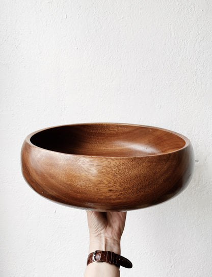 Large Vintage Acacia Wood Bowl