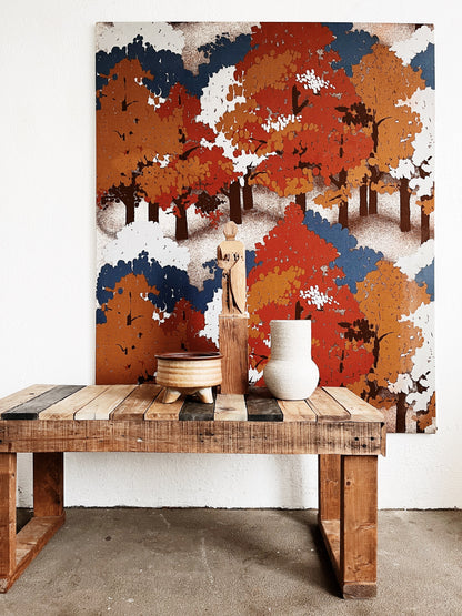 Vintage Textile Art Panel