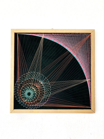Vintage Original Framed String Art