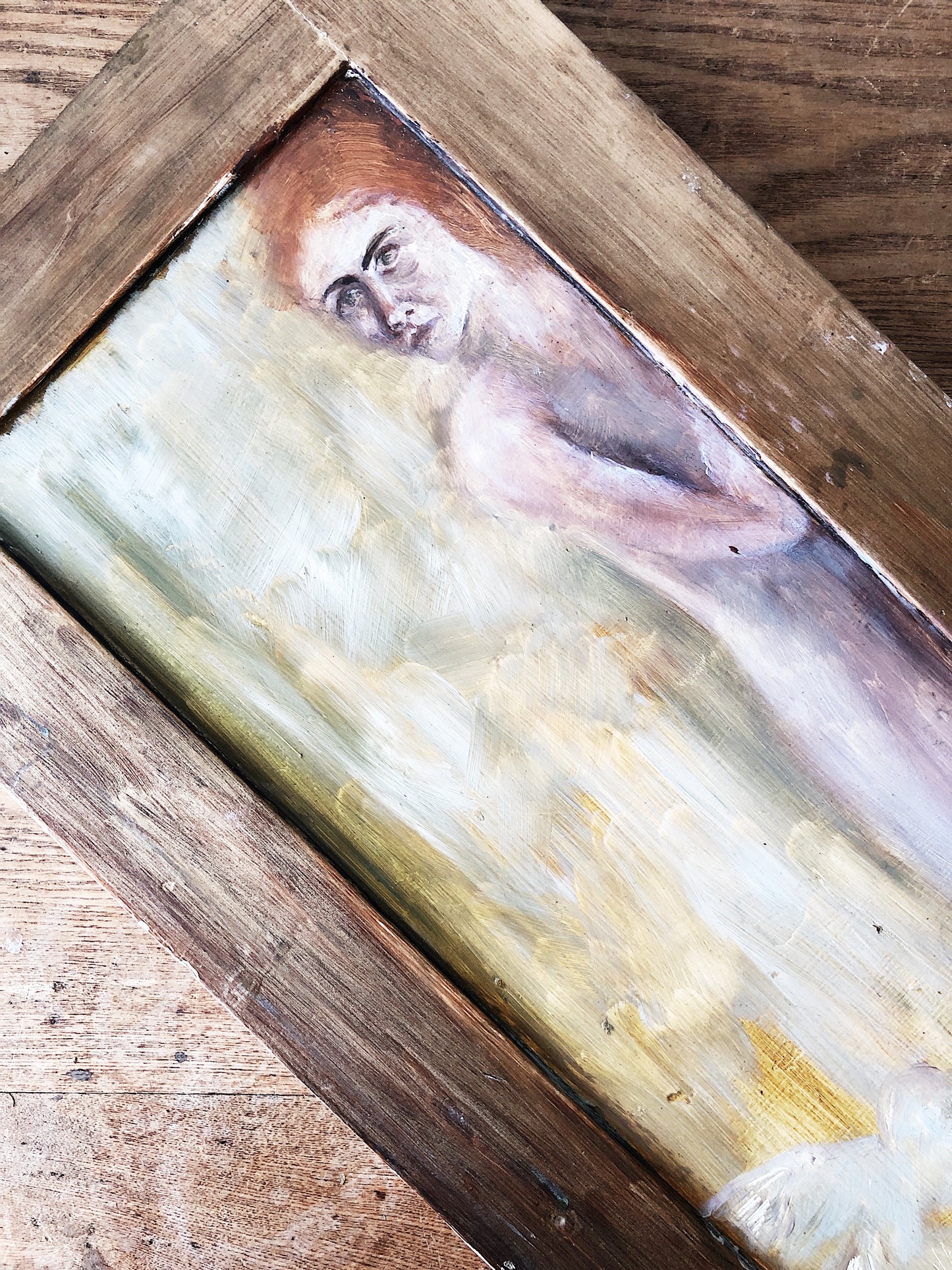 Vintage Ghostly Panel Painting