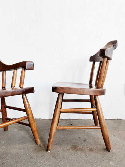 Set 6 Vintage Chunky Captains Chairs